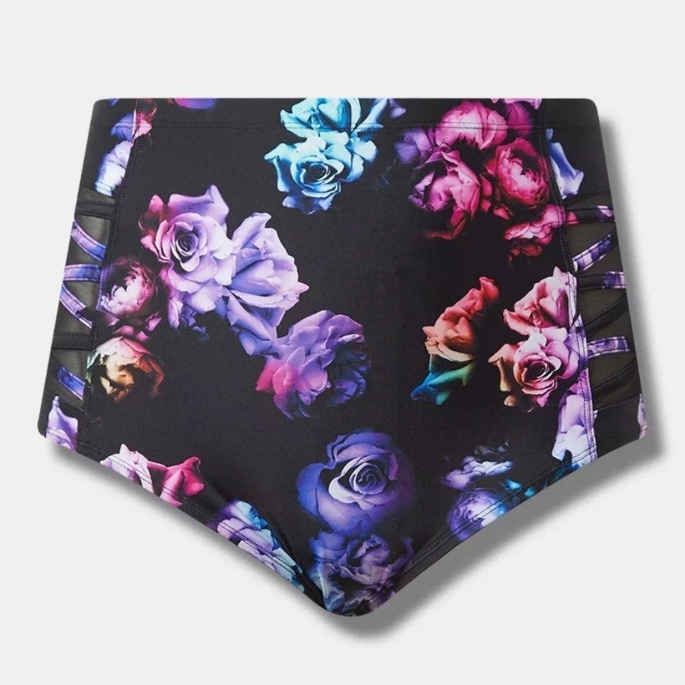 Torrid Multicolor Floral High-Waist Bikini Bottom Plus Size 4
